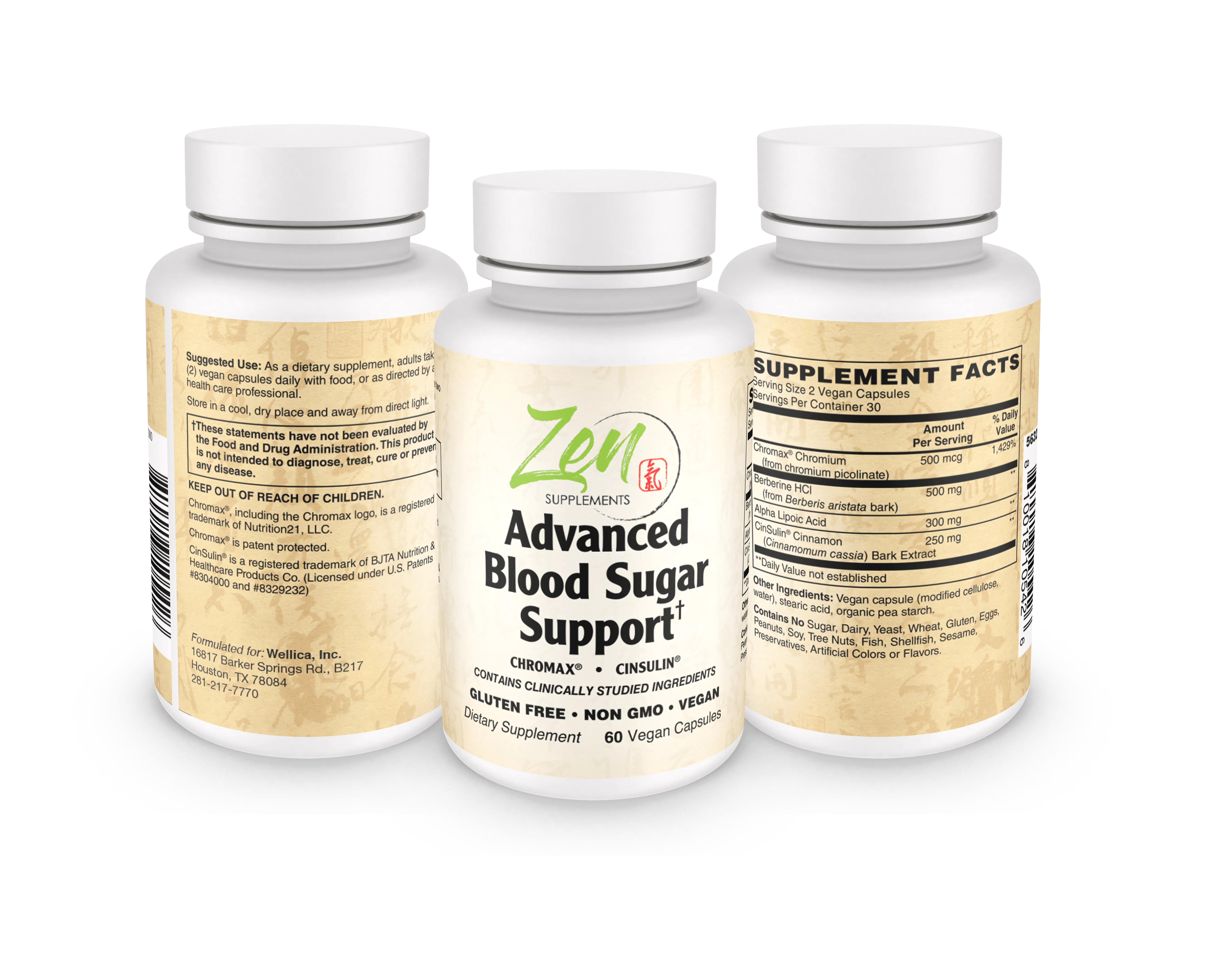 Advanced Blood Sugar Support Supplement - 60caps Glucose Control