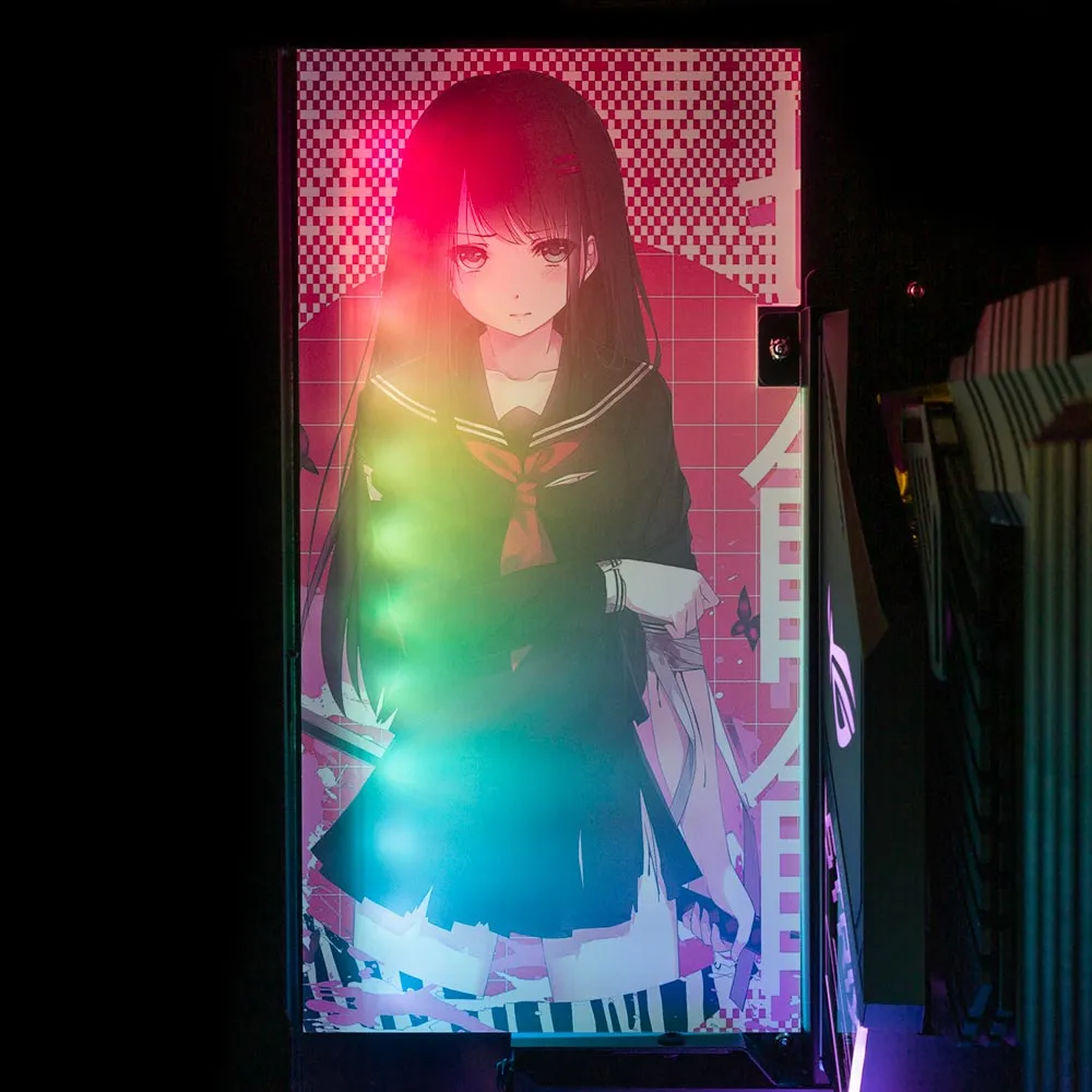 Anime Slice Lian Li O11 and Dynamic and XL Rear Panel Plate Cover with ARGB LED Lighting
