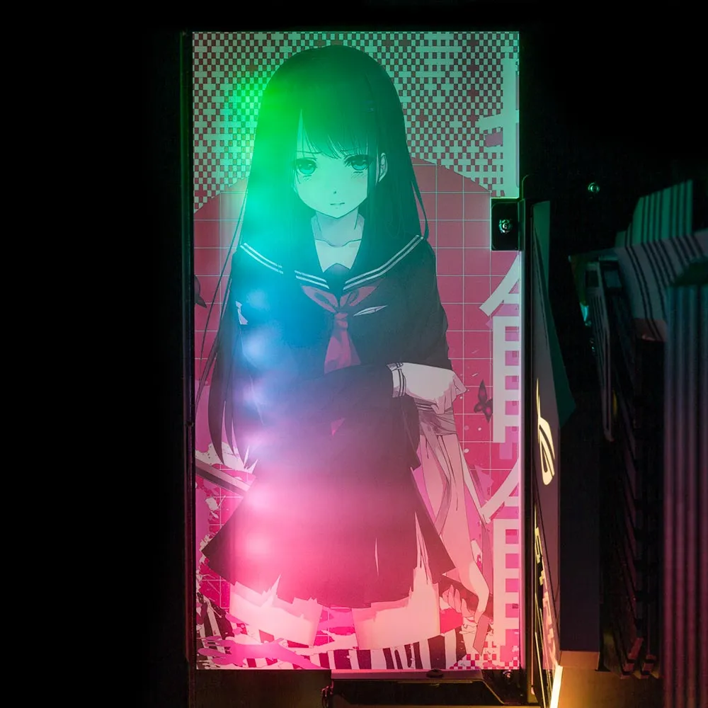 Anime Slice Lian Li O11 and Dynamic and XL Rear Panel Plate Cover with ARGB LED Lighting