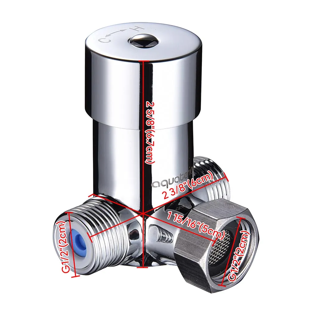 Aquaterior Water Mixing Valve 3 Way 1/2" Solid Brass