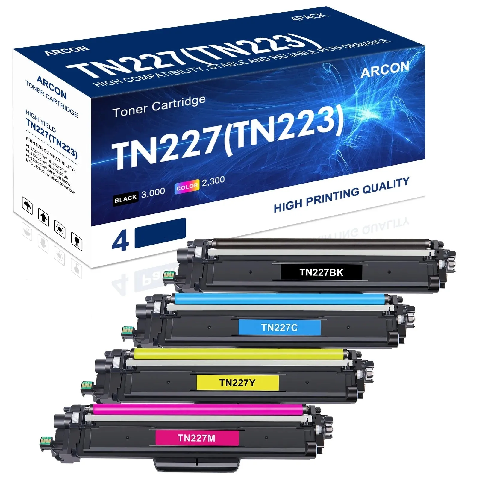 Arcon TN227 TN-227BK/C/M/Y High Yield Toner Cartridge