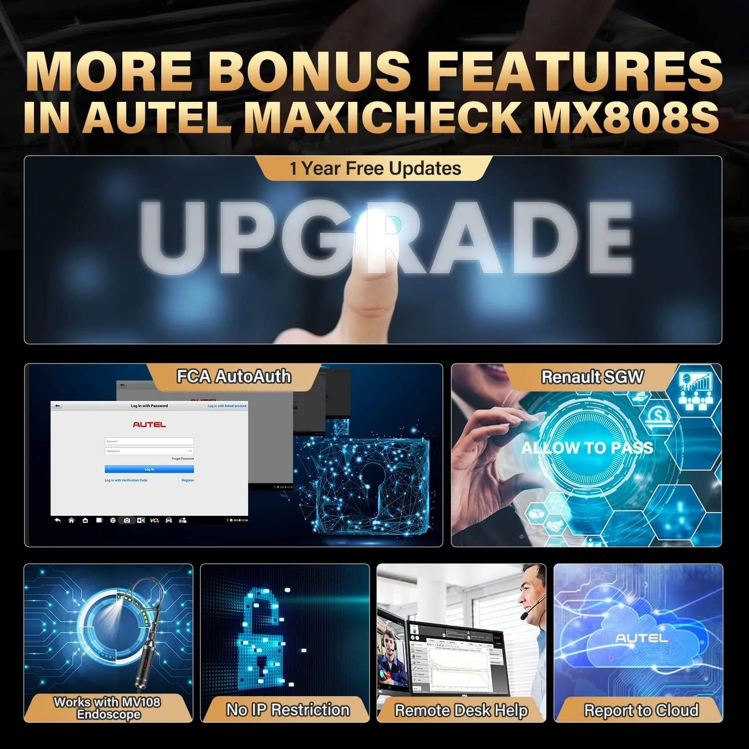 Autel MaxiCheck MX808S Scanner, 2024 Bidirectional 11OS US Ver. of MaxiCOM MK808S/ MK808Z, Function as MX900 MK900 MK900BT, 3000  Active Test, 28  Service, OE All System Scan Tool, FCA Autoauth