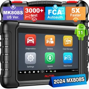 Autel MaxiCheck MX808S Scanner, 2024 Bidirectional 11OS US Ver. of MaxiCOM MK808S/ MK808Z, Function as MX900 MK900 MK900BT, 3000  Active Test, 28  Service, OE All System Scan Tool, FCA Autoauth