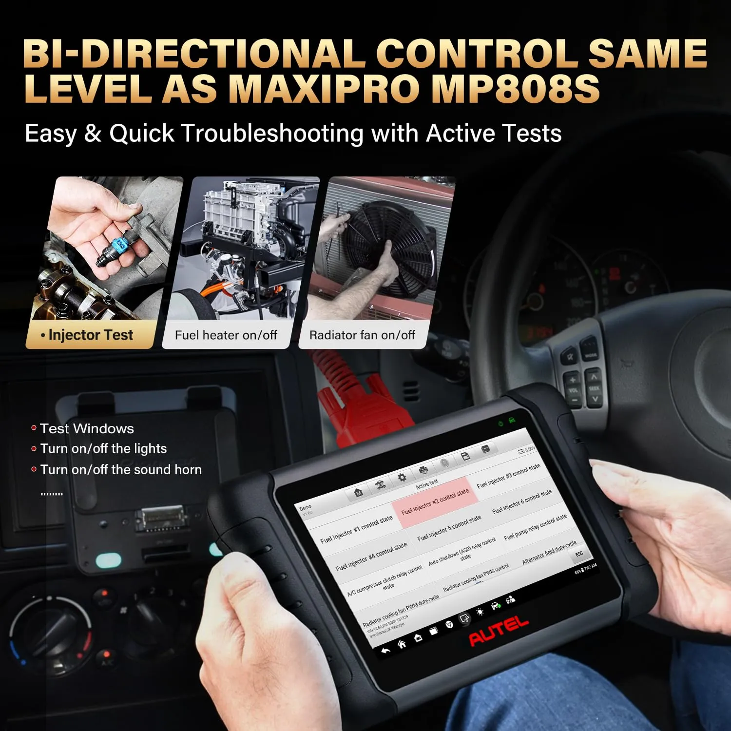 Autel MaxiCheck MX808S Scanner, 2024 Bidirectional 11OS US Ver. of MaxiCOM MK808S/ MK808Z, Function as MX900 MK900 MK900BT, 3000  Active Test, 28  Service, OE All System Scan Tool, FCA Autoauth