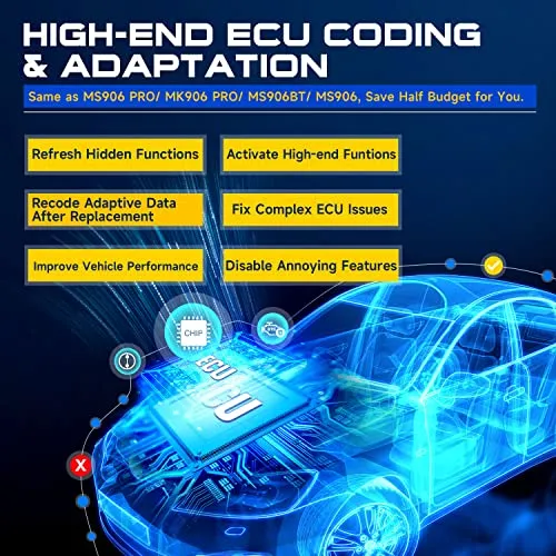 Autel Scanner MP808BT PRO, 2-Year Update 700$, 2024 OS 11 ECU Coding as MS906 Pro MP900BT, BT Ver of MX900 MK900 MS906 MP808S MK808S MK808Z, 3000  Bidirectional Diagnostics, 30  Reset, OE All Sys, FCA