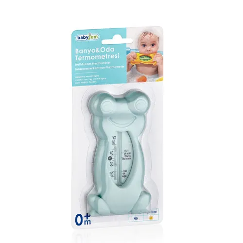 Babyjem Frog Bath & Room Thermometer for Babies, Newborn, Turquoise, 0 Months 