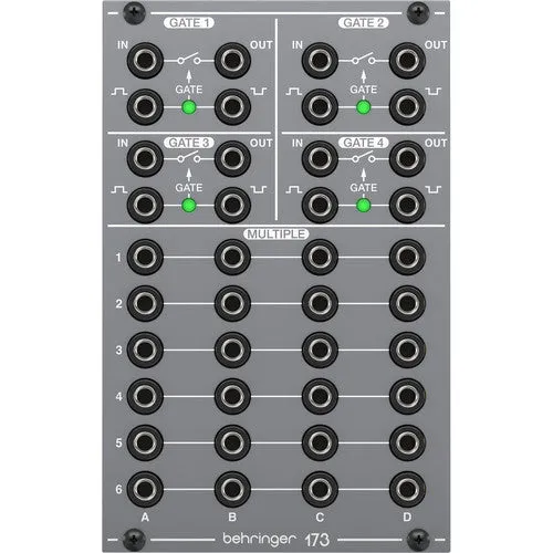 Behringer 173 QUAD GATE and Multiples Eurorack Module (DEMO)