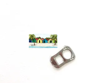 Bright beach huts