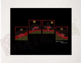 Bulurru Aboriginal Art Canvas Print Unstretched - Bellata Kangaroo By Wendy Pawley