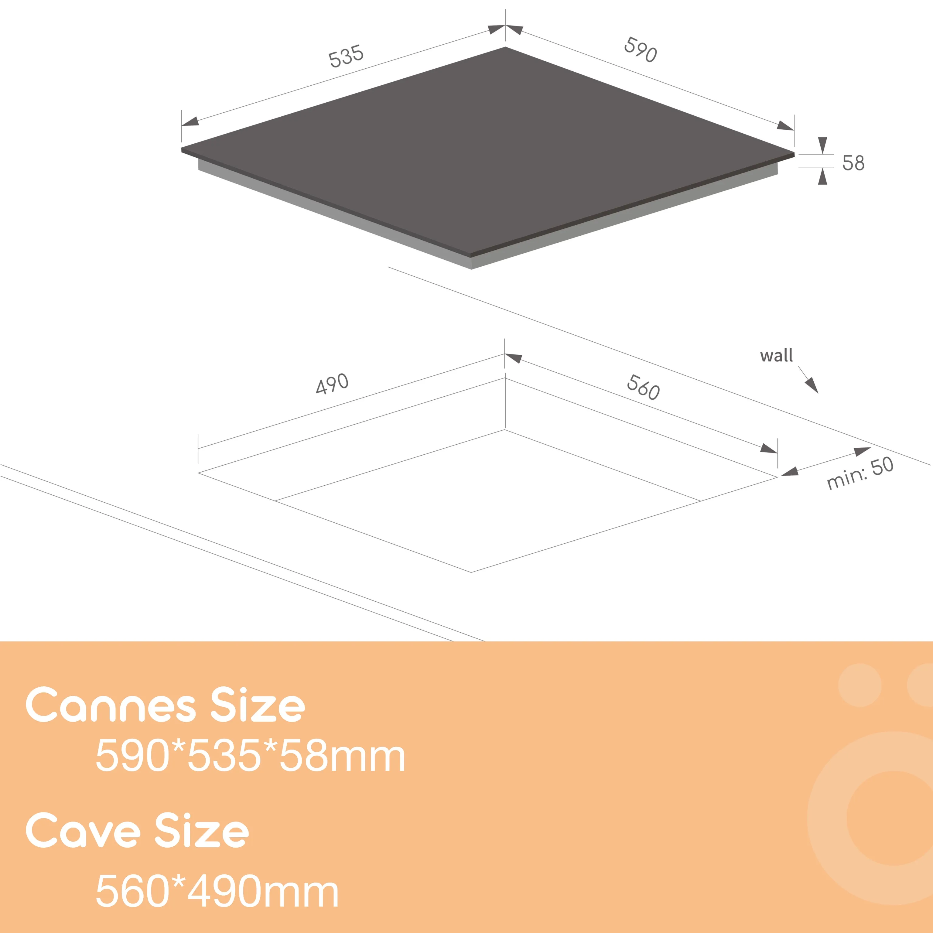 Cannes 60cm 4 Zone Induction Cooktop with Flex Zone LS60I1F2Z