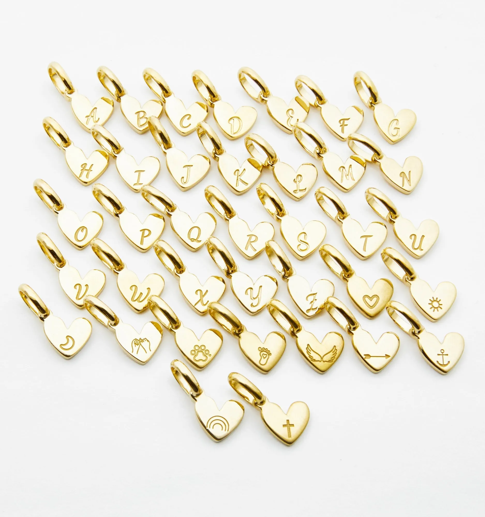 Checker Heart Initial Necklace
