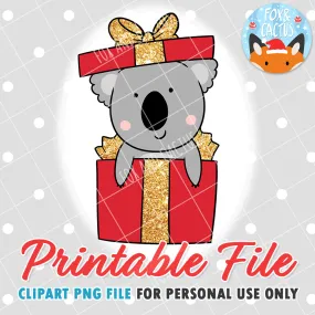 Christmas Koala (DIGITAL DOWNLOAD) - Printable/Clipart File - Personal Use Only