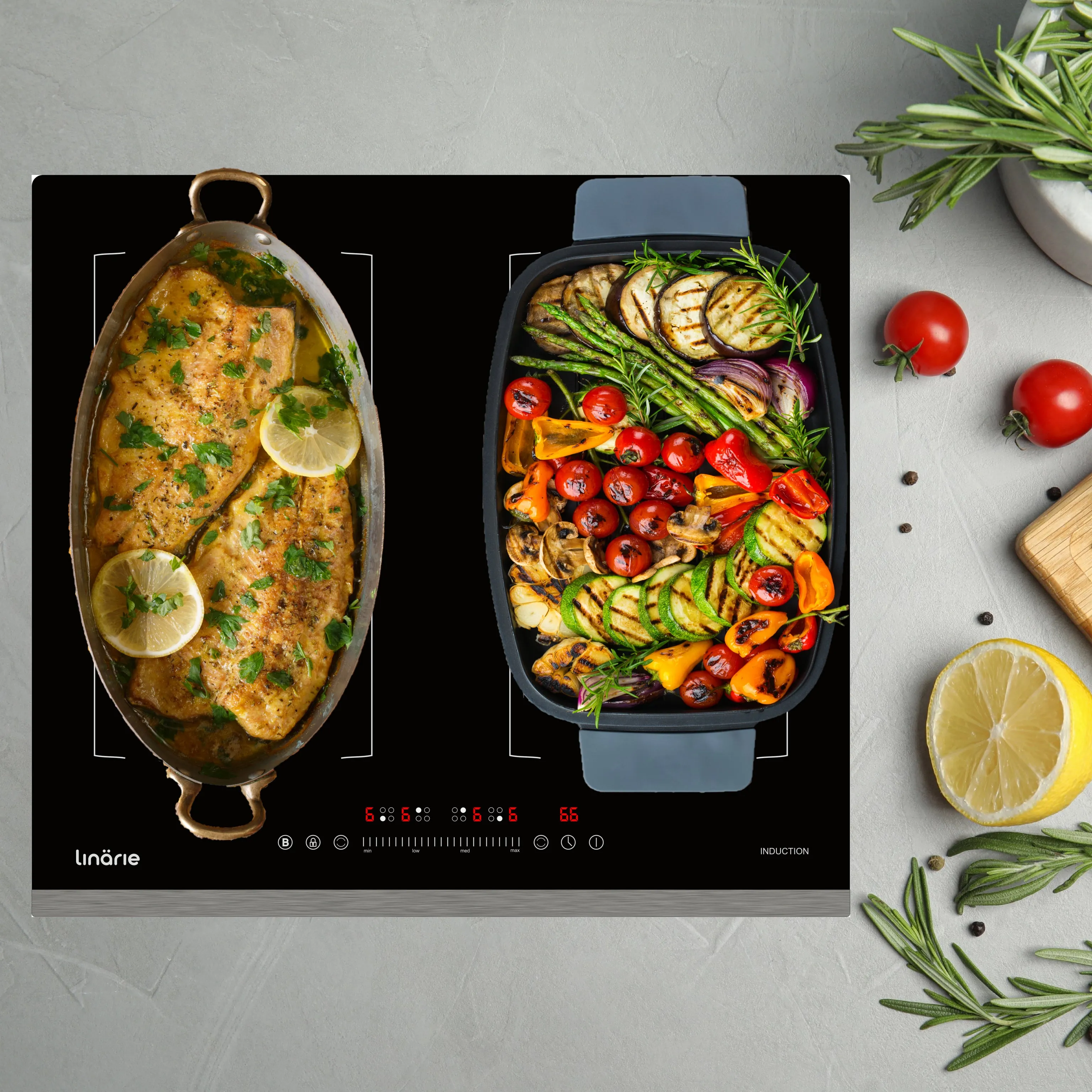 Dijon 60cm 4 Zone Induction Cooktop with Double Flex Zone LS60I2F
