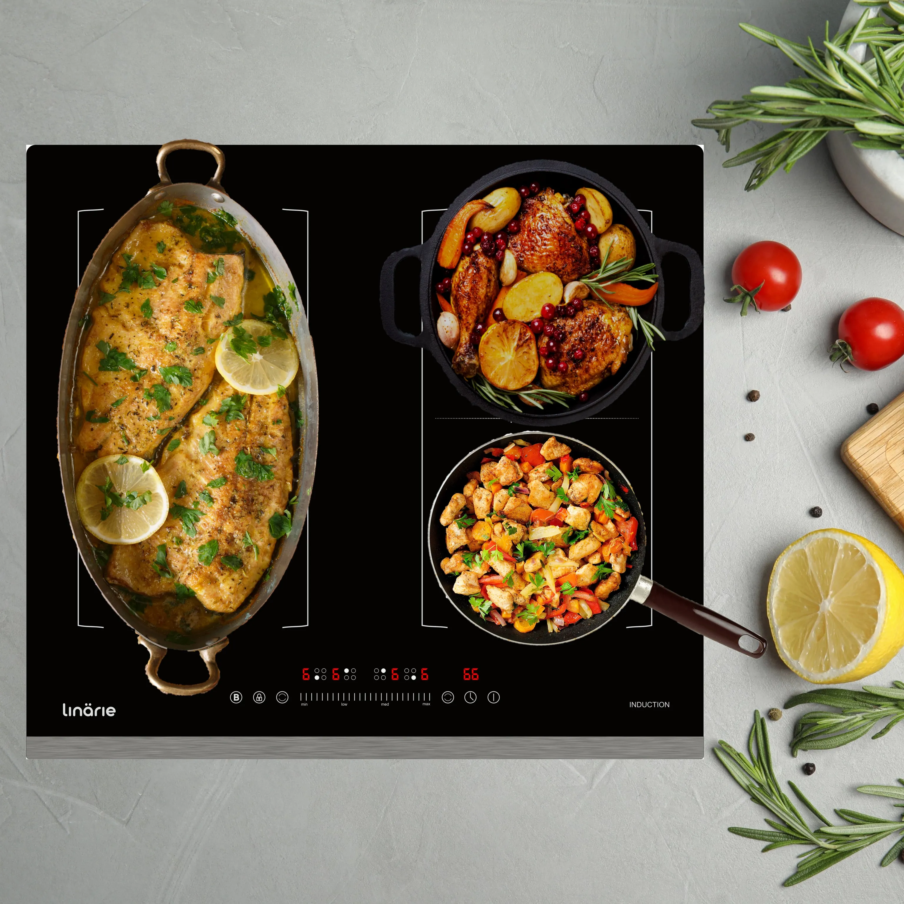 Dijon 60cm 4 Zone Induction Cooktop with Double Flex Zone LS60I2F