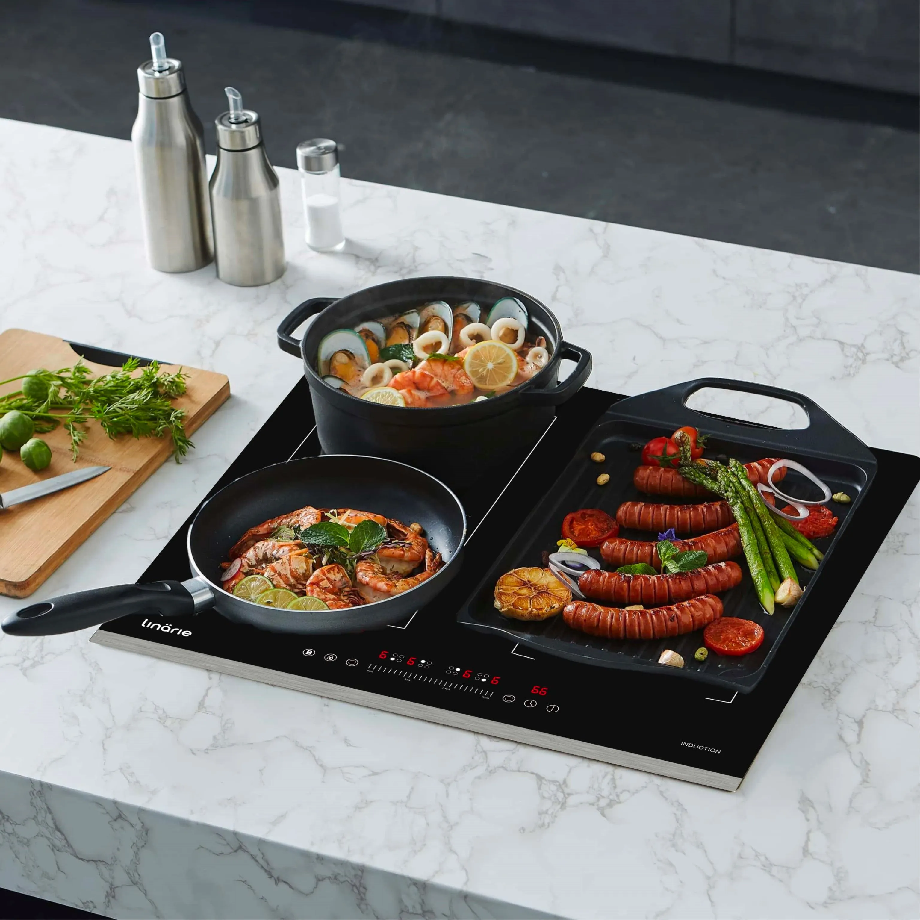 Dijon 60cm 4 Zone Induction Cooktop with Double Flex Zone LS60I2F