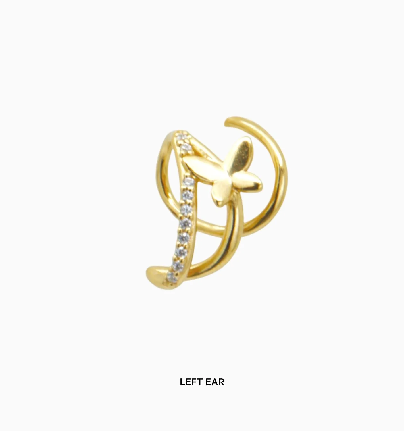 Double Twist Hoops Butterfly Pave Earrings - Illusion Earrings