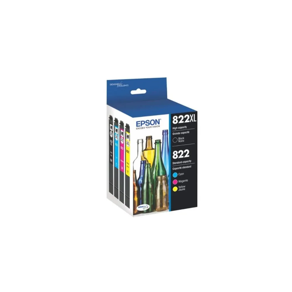 Epson T822XL-BCS T822XL/T822 4-Pack High-Yield Standard Capacity Ink Cartridges