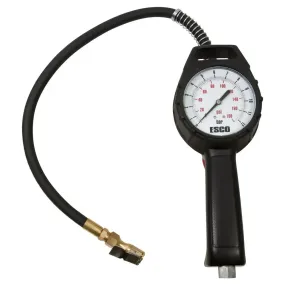 ESCO 10960 Dial Gauge Tire Inflator, 20" Hose (174 PSI / Clip-on)