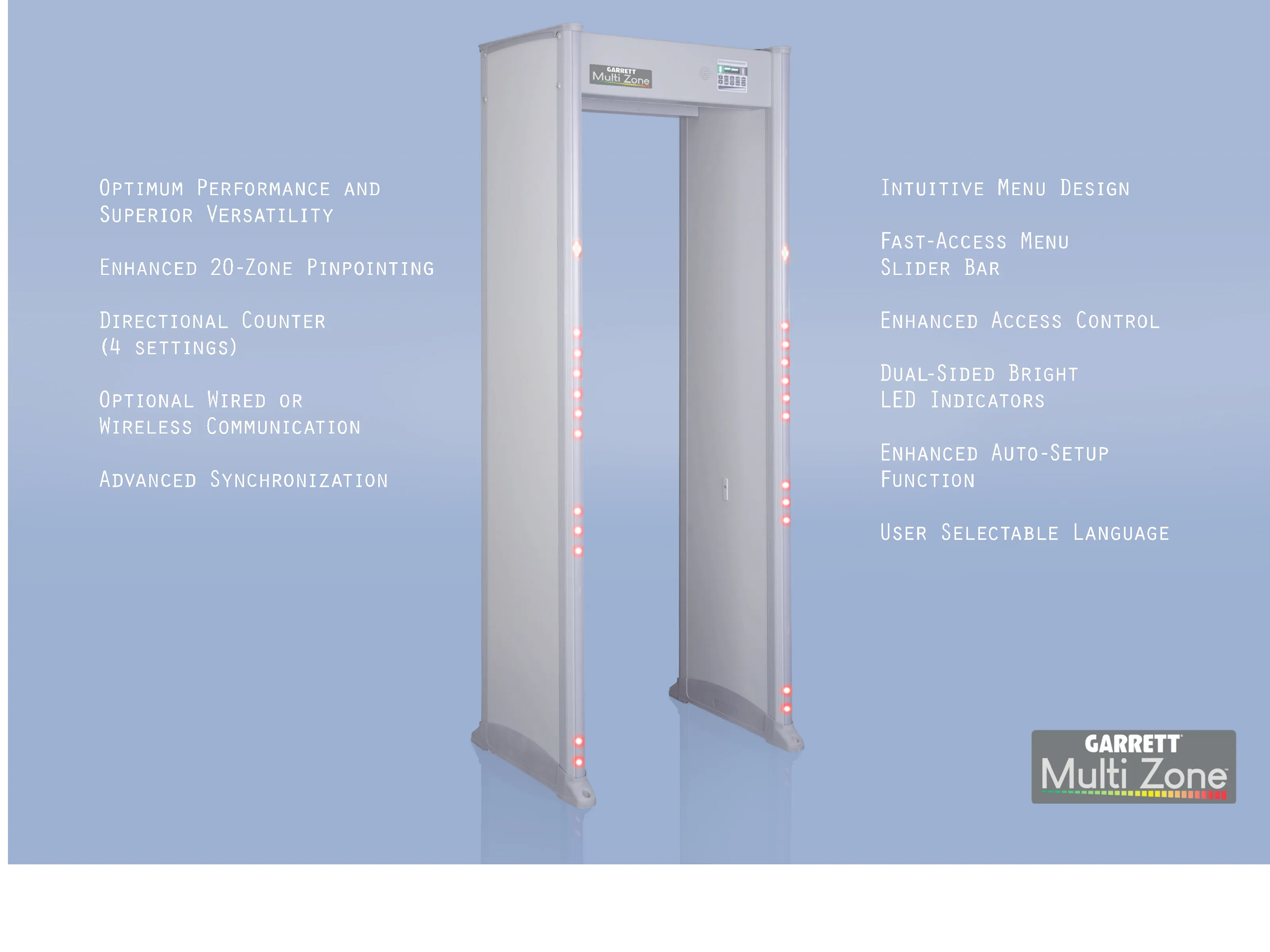 Garrett Multi Zone™ Walk-Through Security Metal Detector