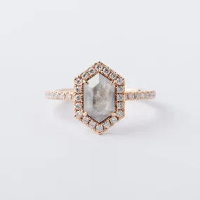 Grey Diamond Halo Ring