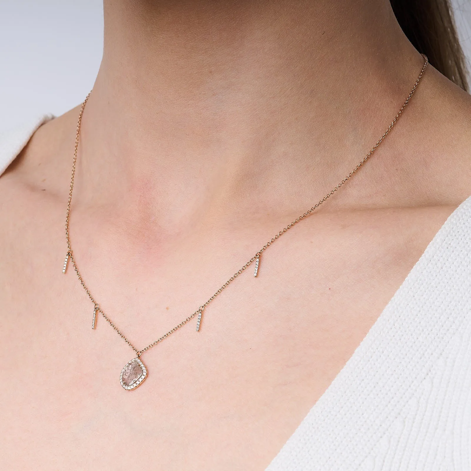 Grey Diamond Slice Pendant
