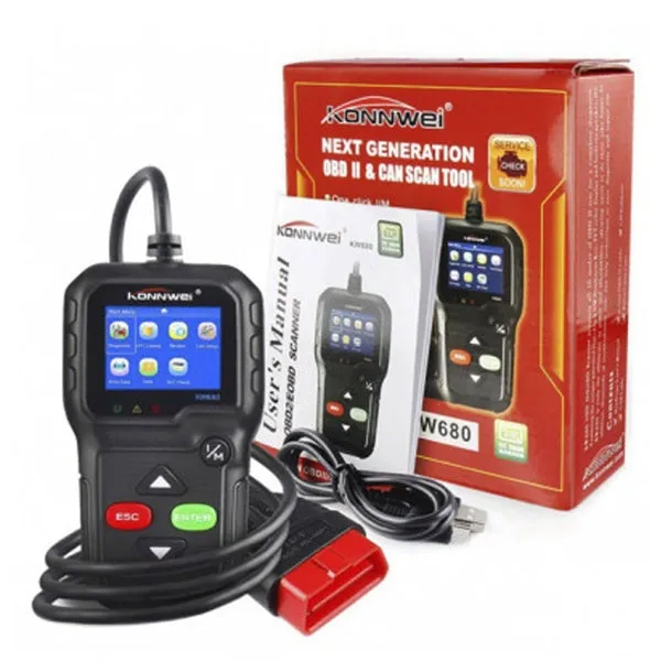 GT-KW680 - Konnwei Diagnostic Scan Tool (OBDII Engine Codes & Live Data)