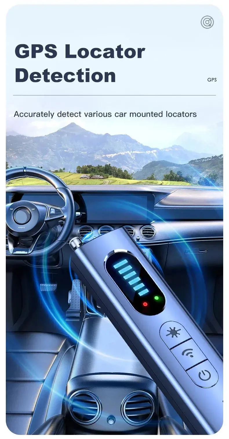 Hidden Camera Detector Anti Car GPS Tracker Listening Device Bug RF Wireless All Signal Scanner Gadgets Security Protection