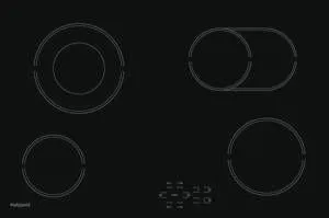 Hotpoint HR724BH 77cm 4 Zone Ceramic Hob in Black
