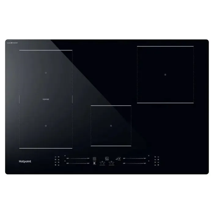 Hotpoint TS6477CCPNE 77cm 4 Zone Black Induction Hob with Flex Zone - Black