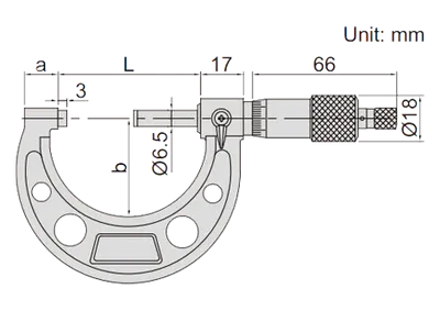 Insize (75-100MM) Outside Micrometer 3203-100A, DIN863-1