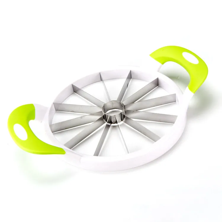 Large Stainless Steel Slicer, Slices Fruit, Melons, Watermelon, Pineapple, Vegetables and More  (12 Perfect Slices) with Large Stainless Steel Slicer