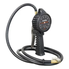 Martins MH-31 Dial Gauge Tire Inflator, Flate Mate, 6ft, 174 PSI, Clip-On