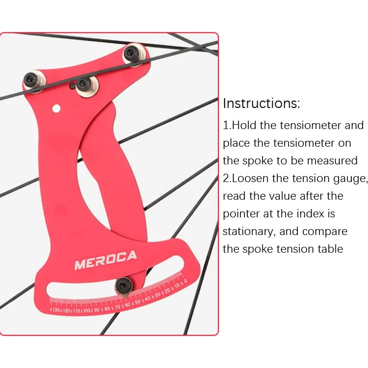 MEROCA Bicycle Ring Calibration Tool Spoke Tension Tube Wheel Set Steel Wire, Color: Red Wrench