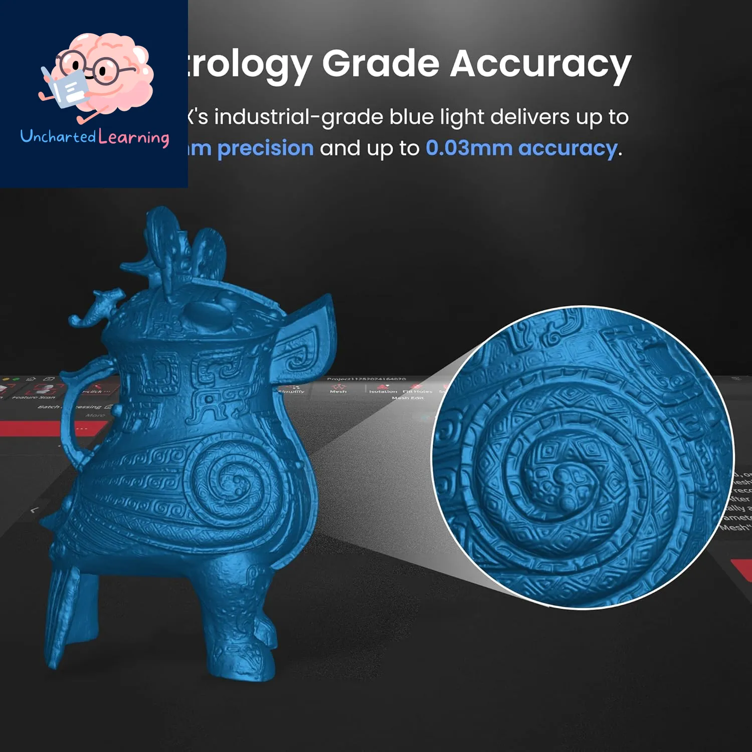 MetroX 3D Laser Scanner – Industrial-Grade Precision, Auto Turntable,
