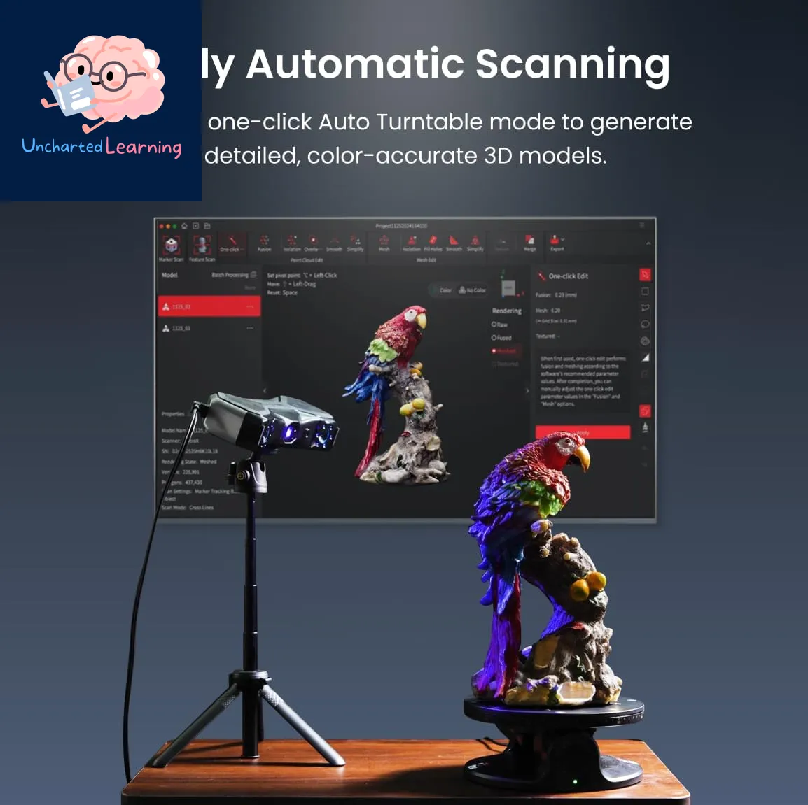 MetroX 3D Laser Scanner – Industrial-Grade Precision, Auto Turntable,