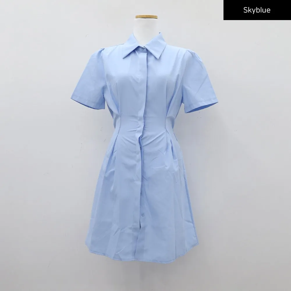 Milky Pintuck Shirt Dress CM10