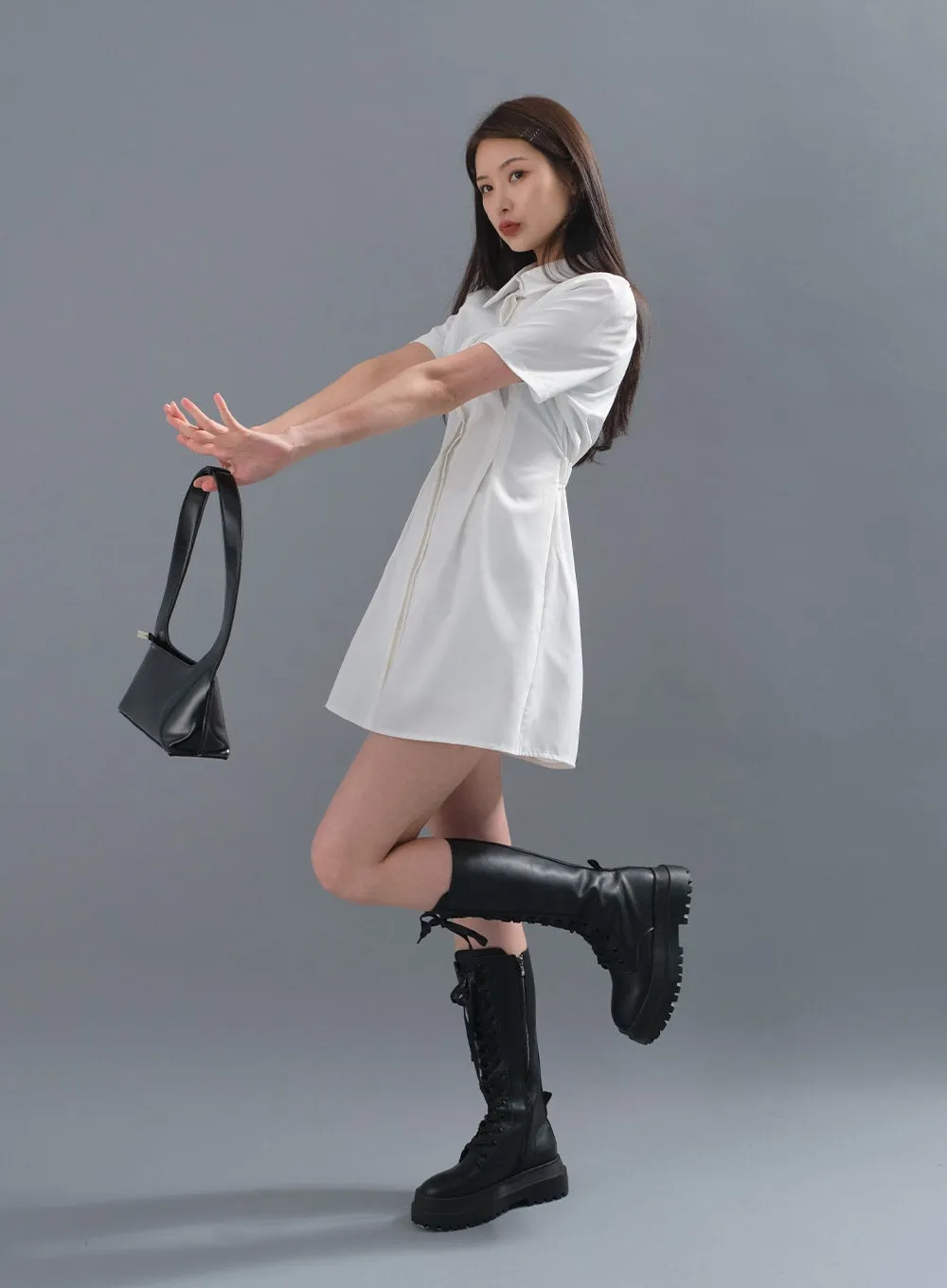 Milky Pintuck Shirt Dress CM10