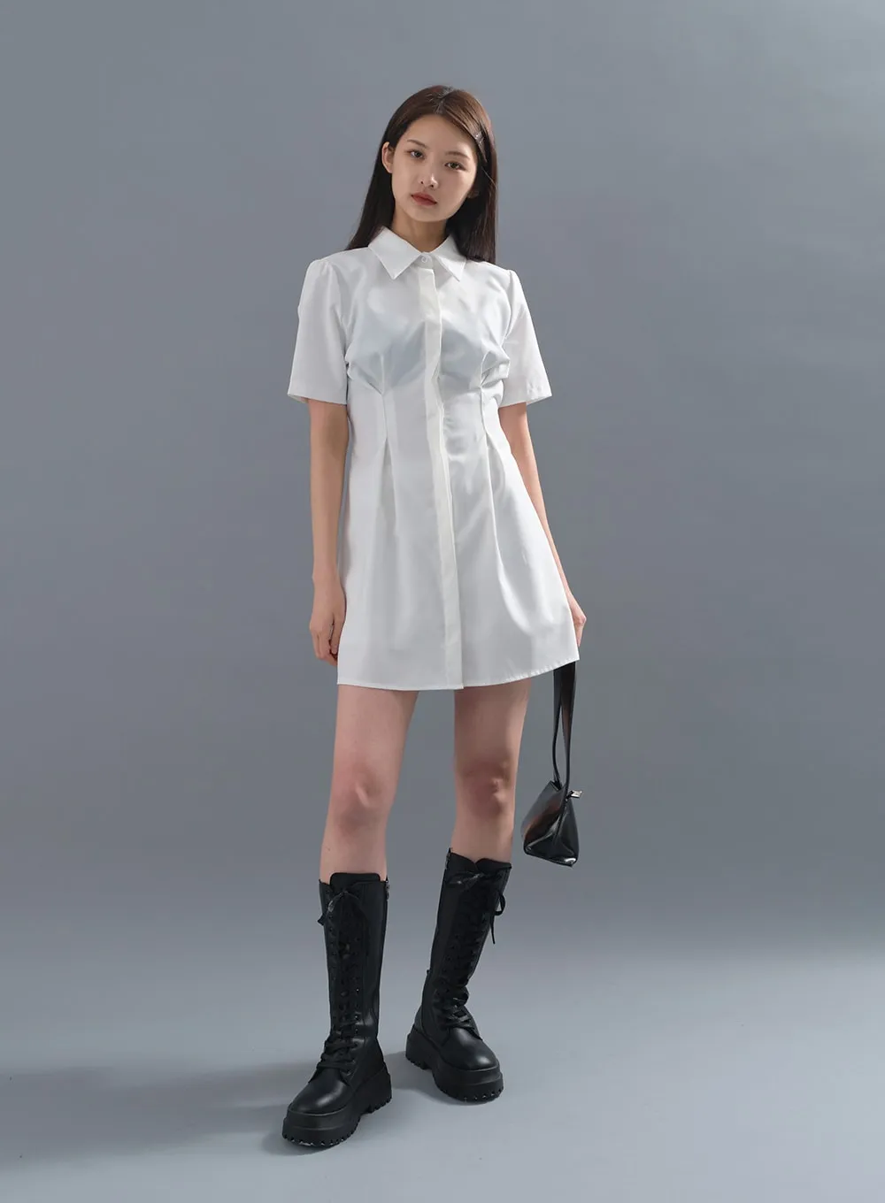 Milky Pintuck Shirt Dress CM10
