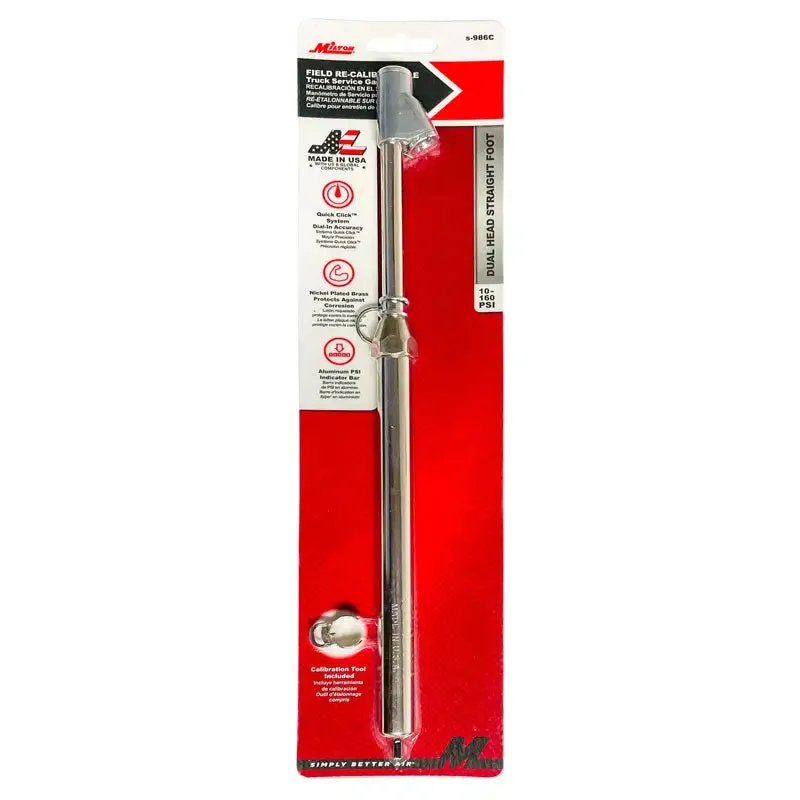 Milton S986C Re-Calibratable Service Gauge (Straight Foot Dual)
