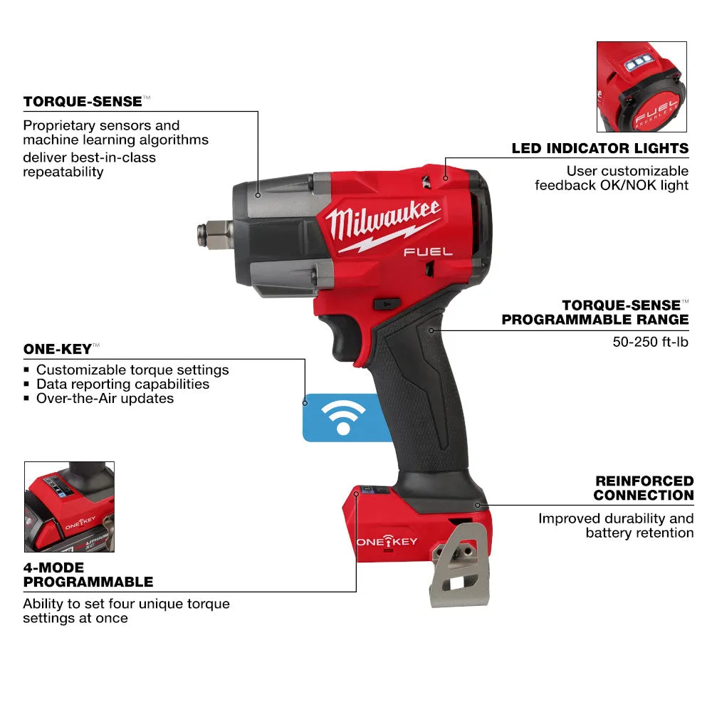 Milwaukee 3062-20 M18 FUEL 1/2" Controlled Mid-Torque Impact Wrench w/ TORQUE-SENSE (tool only)