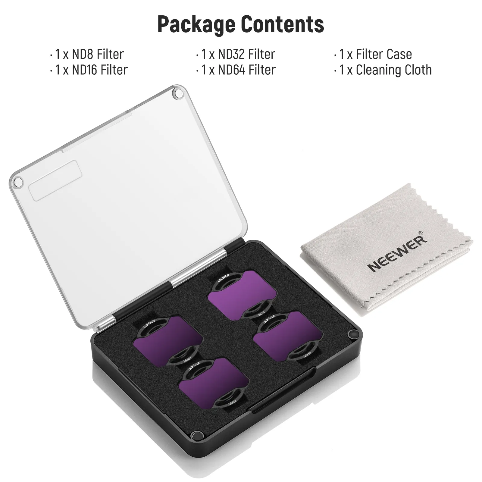 NEEWER 4 Pack ND Filter Kit compatible with DJI Avata 2 ND8 ND16 ND32 ND64