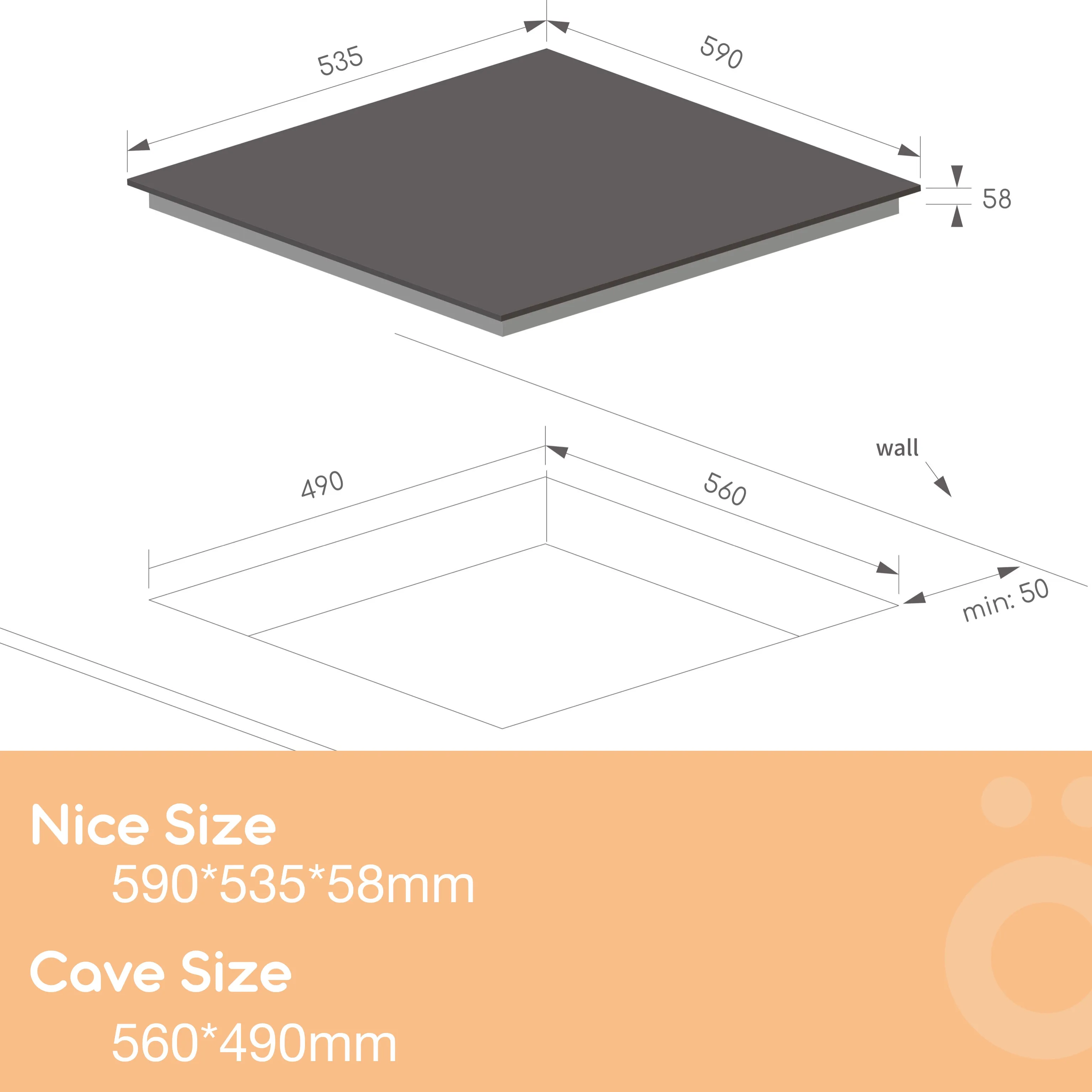 Nice 60cm 3 Zone Ceramic Cooktop LS60C3Z