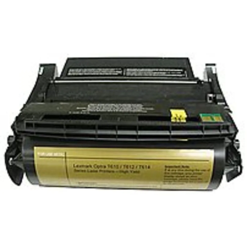 Office Depot 845-745-ODP Lexmark 12A5845/12A5745 Remanufactured High Yield Toner Cartridge for Optra T610, T612, T614 Printers - Black