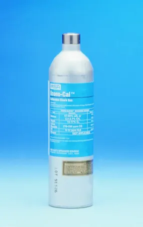 Oxygen, Carbon Monoxide, Hydrogen Sulfide, Methane Calibration Gas, 34L Cylinder