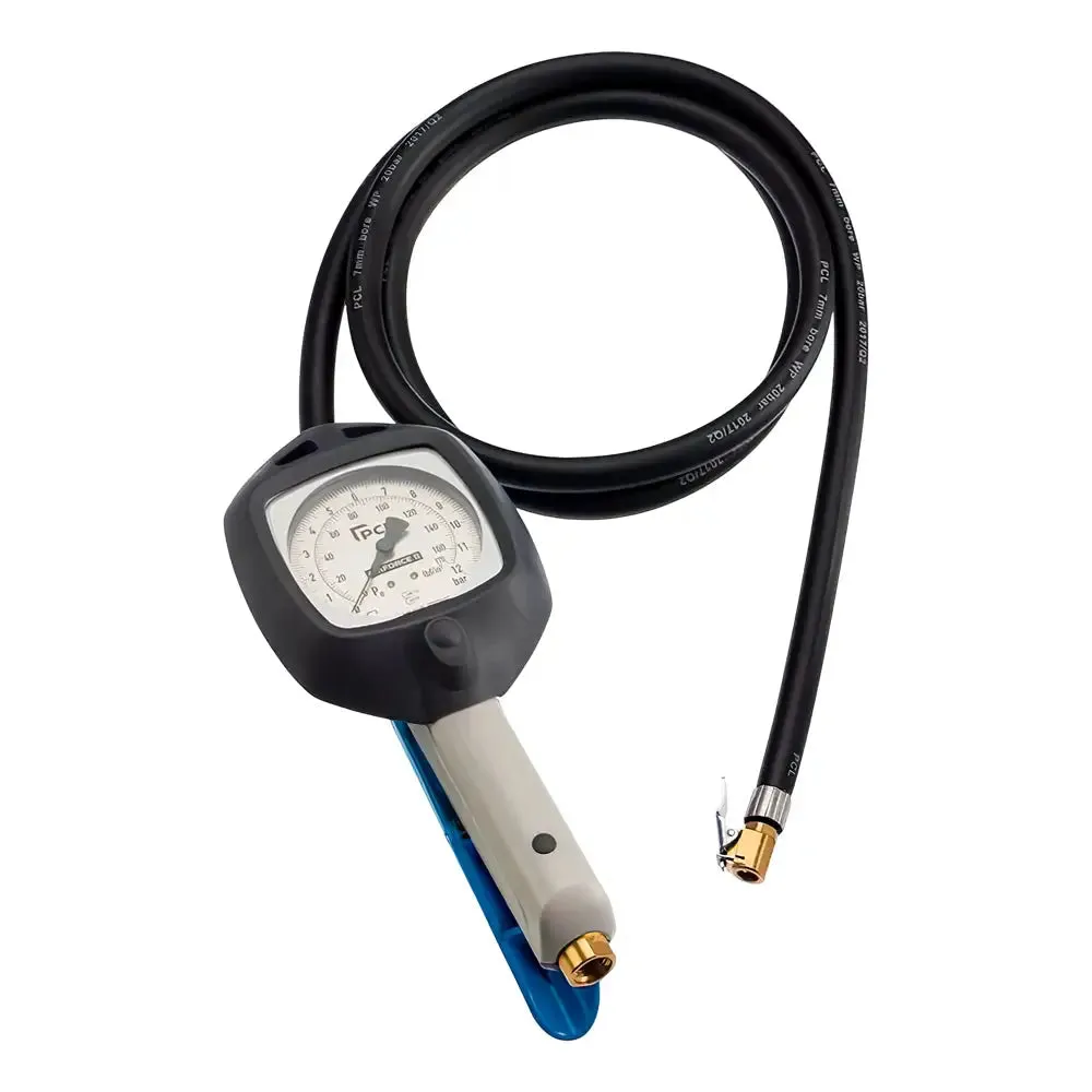 PCL 6ft Dial Face Inflator Gauge (170 PSI / Clip-On)