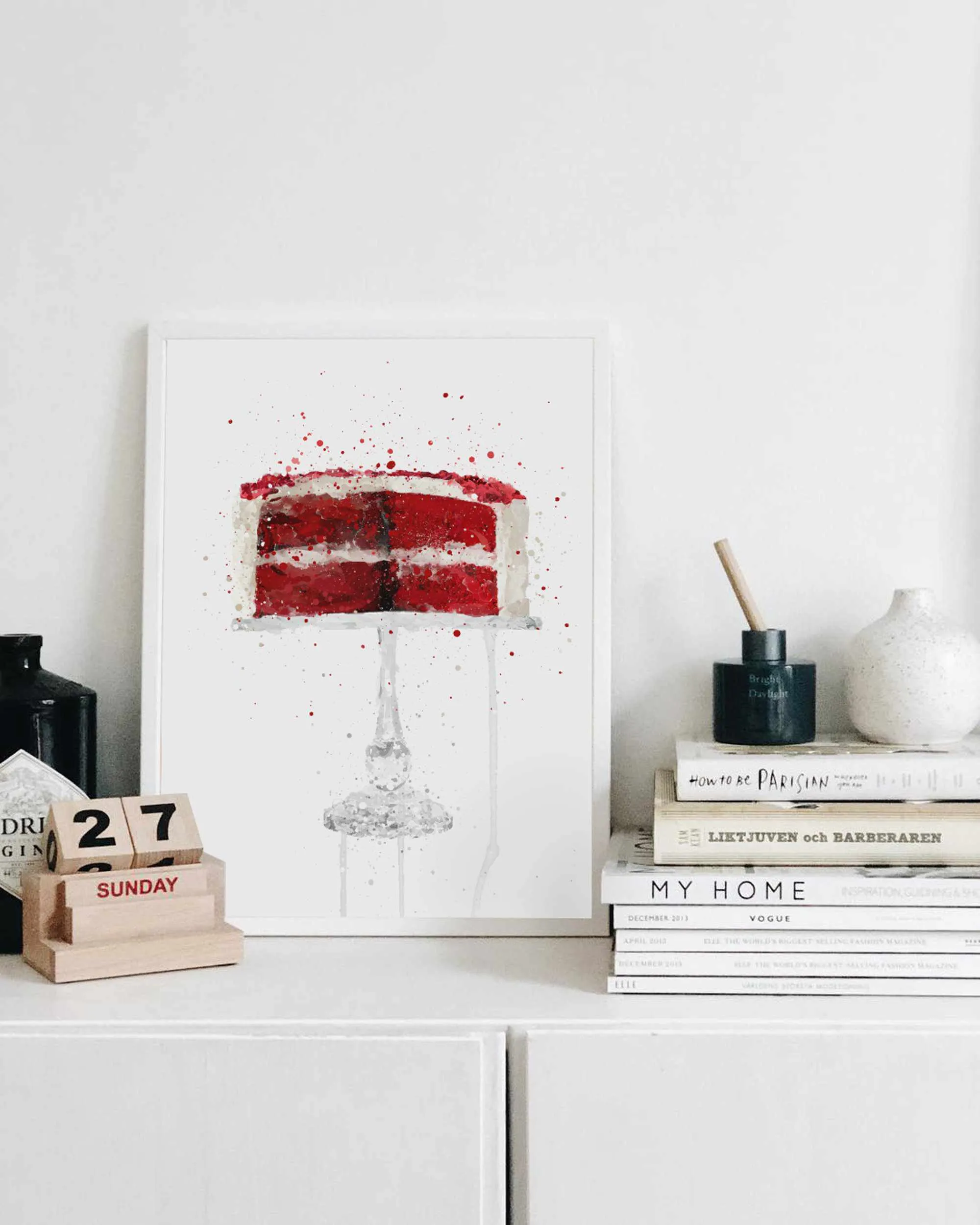 Red Velvet Cheesecake Wall Art Print