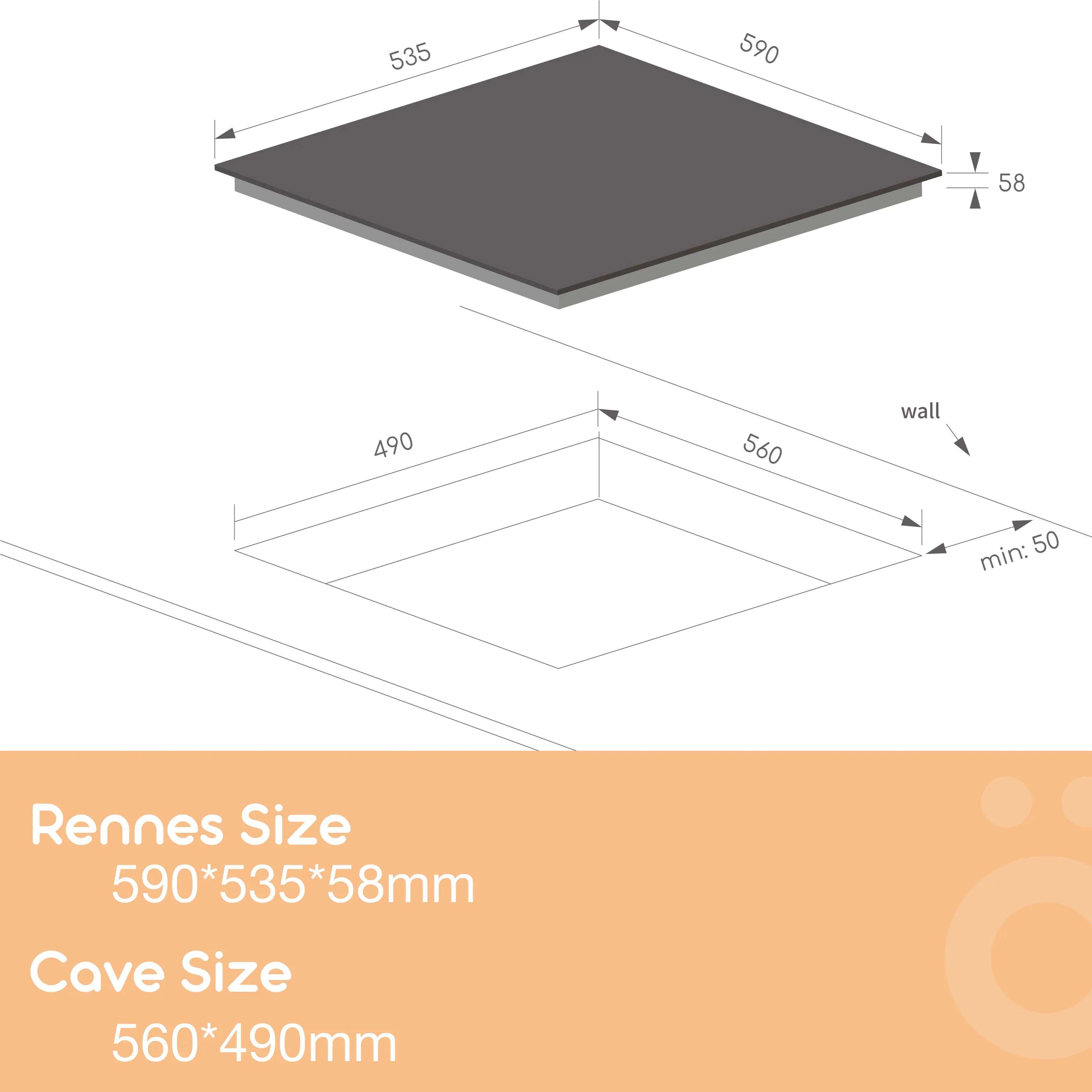 Rennes 60cm 3 Zone Induction Cooktop LS60I3Z