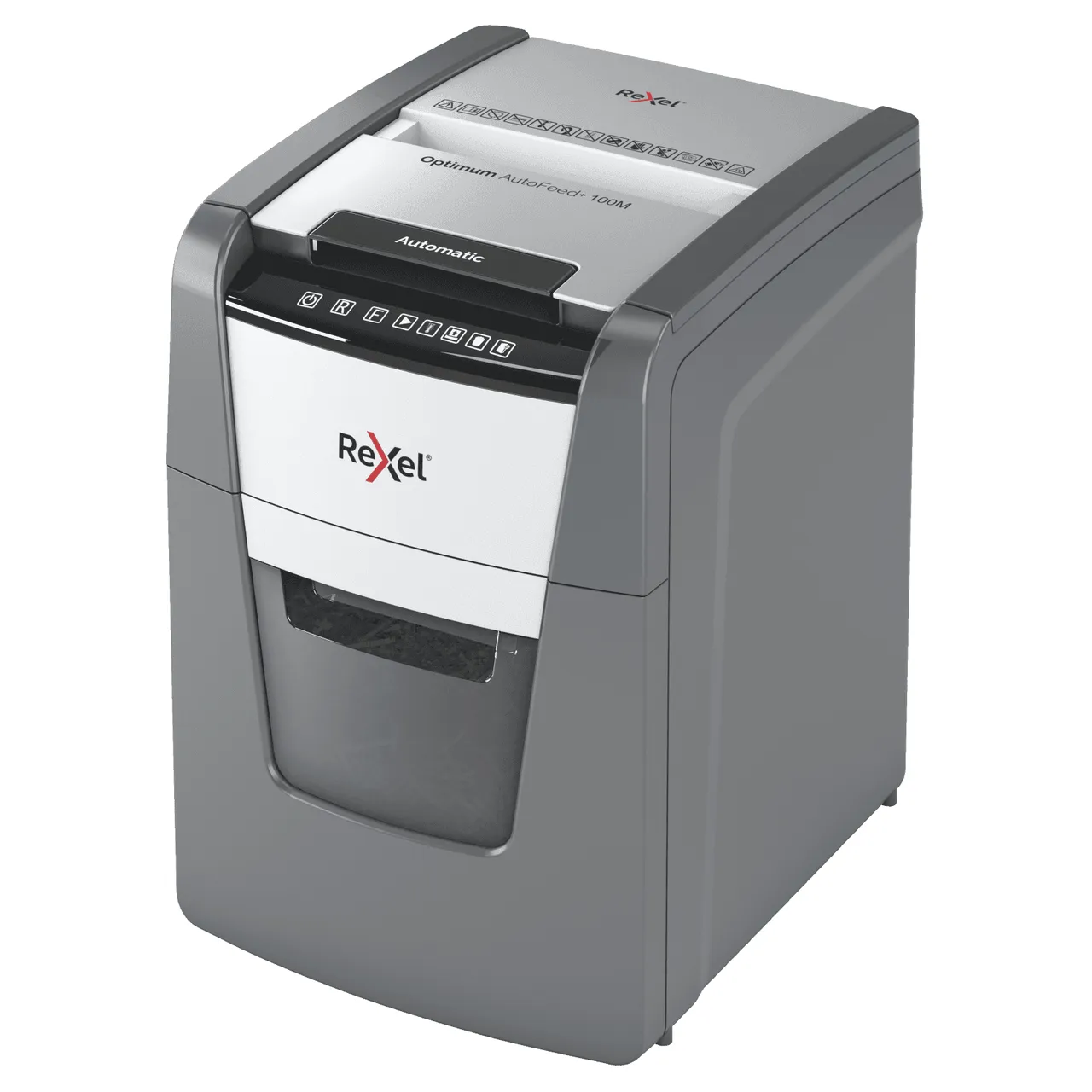 Rexel 2020100MAU Optimum Autofeed  100m Automatic Micro Cut Paper Shredder Black