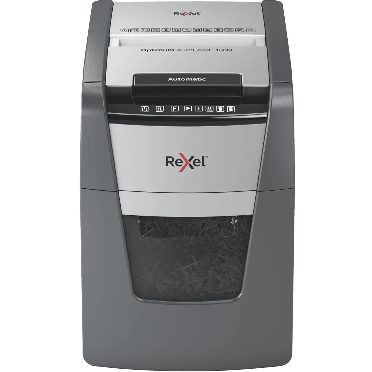 Rexel 2020100MAU Optimum Autofeed  100m Automatic Micro Cut Paper Shredder Black