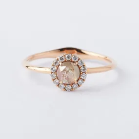 Rose Cut Diamond Halo Ring